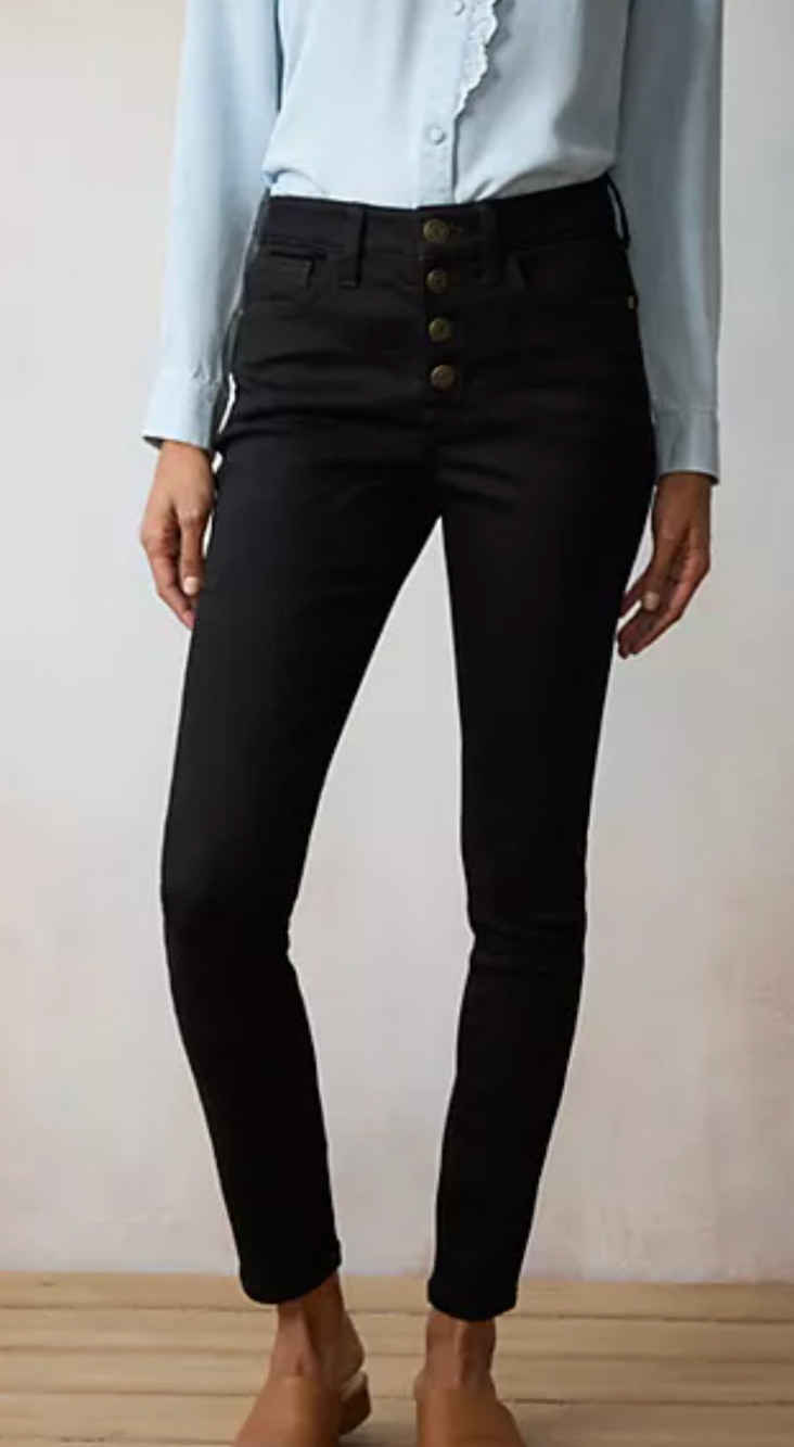 Lauren Conrad Women's Black Size 12 Skinny Denim Jeans Button Fly